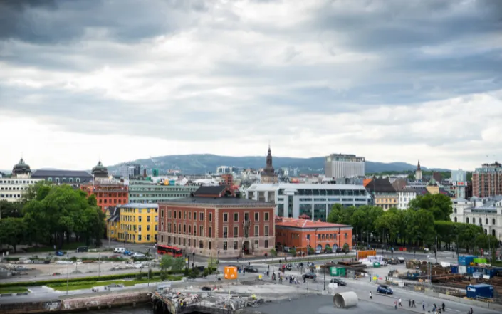 View over Oslo city centre and the harbour